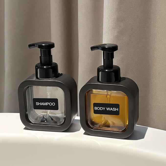 Foaming Soap Dispenser, 2 Pack 300ml Plastic Refillable Foaming Hand Soap - Image 3