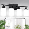 4-Light Bathroom Light Fixtures, Matte Black Vanity Lights by Indoibrightenyourbathroom
