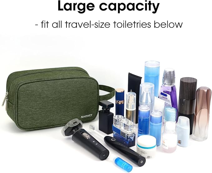 Narwey Travel Toiletry Bag for Women Traveling Dopp Kit Men Travel Bag for - Image 3