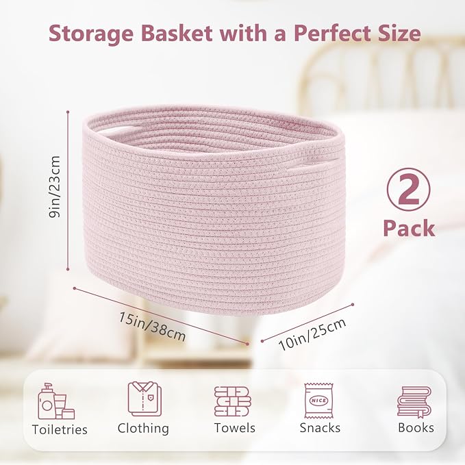 Cotton Rope Storage Basket, Woven Basket - Image 3