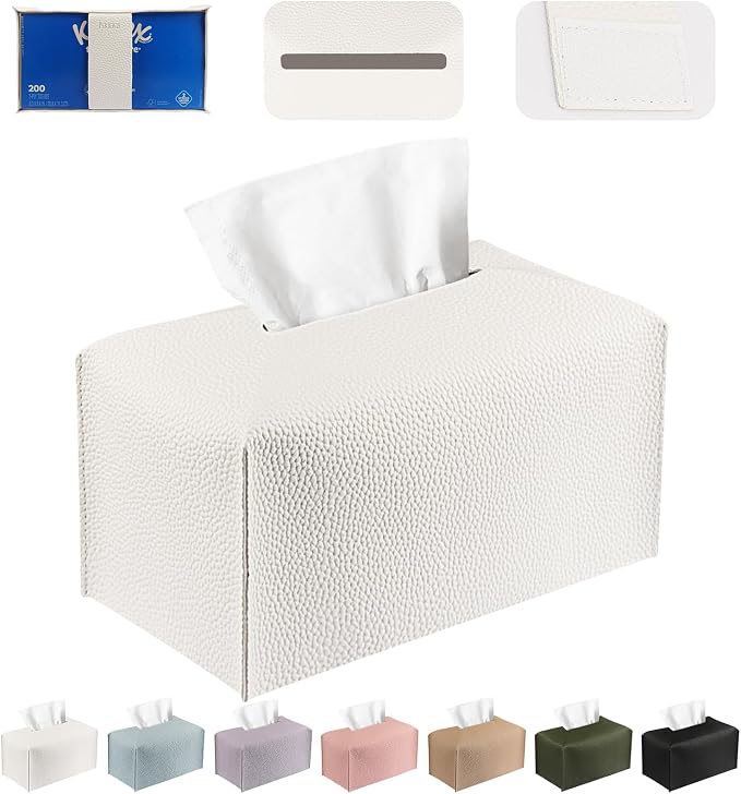 Tissue Box Cover PU Leather Tissue Holder Rectangle Facial Tissue Case Tissue by DecorateYourHome