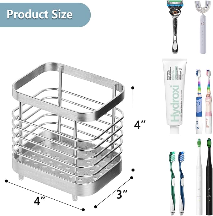 MYITYARD Toothbrush Holder for Bathroom, Stainless Steel Ventilated Electric - Image 2