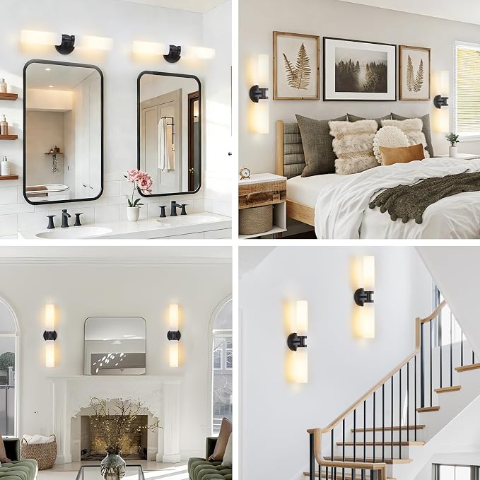2 Light Black Bathroom Light Fixture Over Mirror, Modern Farmhouse Bathroom - Image 8