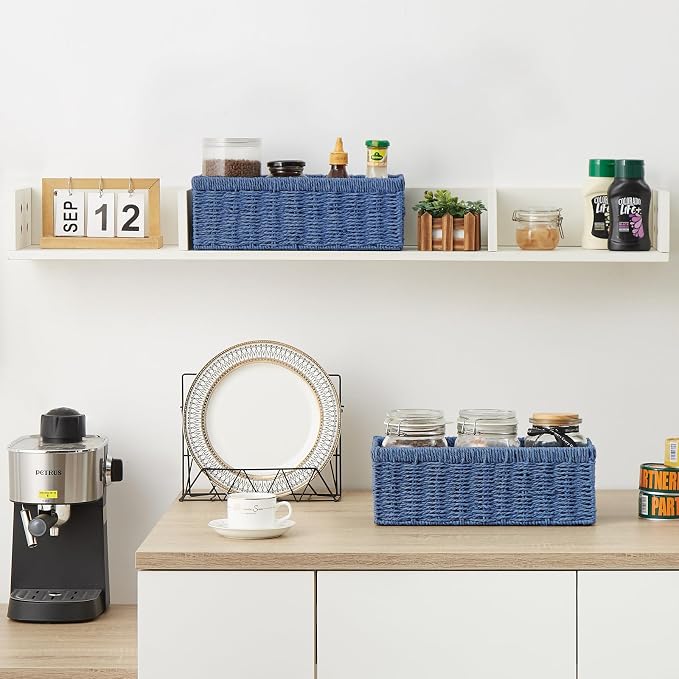 Vagusicc Wicker Storage Basket, Paper Rope Wicker Baskets - Image 4