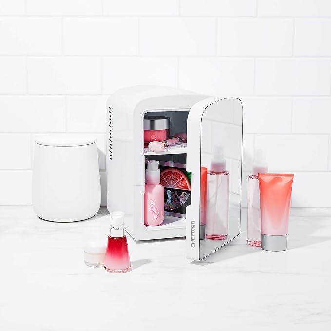 Chefman - Iceman Portable Mirrored Personal Fridge 4L Mini Refrigerator - Image 2