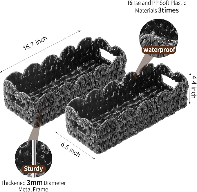 Balck Toilet Basket, Long Back of Toilet Baskets - Image 3