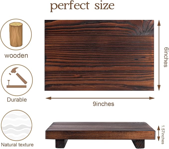 Bathroom Counter Organizer Wood Pedestal Stand Farmhouse Decorative Tray Soap - Image 6
