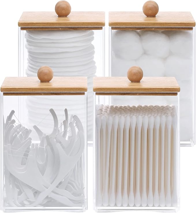 Tbestmax 12 OZ Cotton Swab/Ball/Pad Holder, Qtip Apothecary Jar by Tbestmax