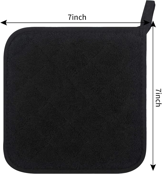 100% Cotton Kitchen Everyday Basic Terry Pot Holder Heat Resistant Coaster - Image 3