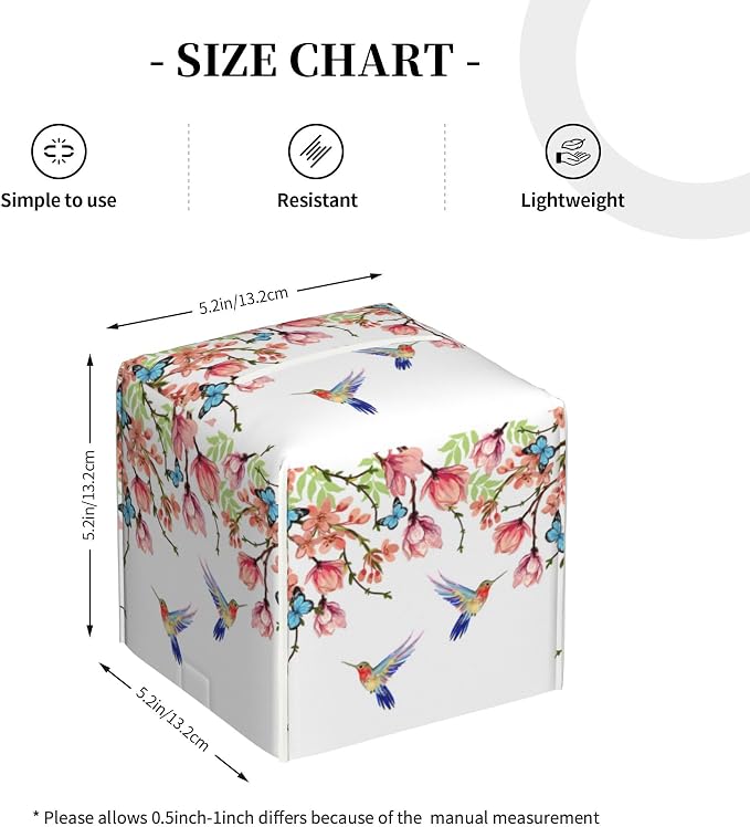Hummingbird and Flowers Tissue Box Cover Square - Image 4