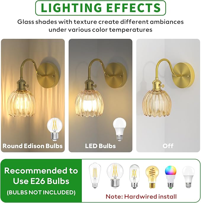 Wall Sconces Lights Lamp for Bedroom Bathroom, Modern Vanity Light Fixtures - Image 5