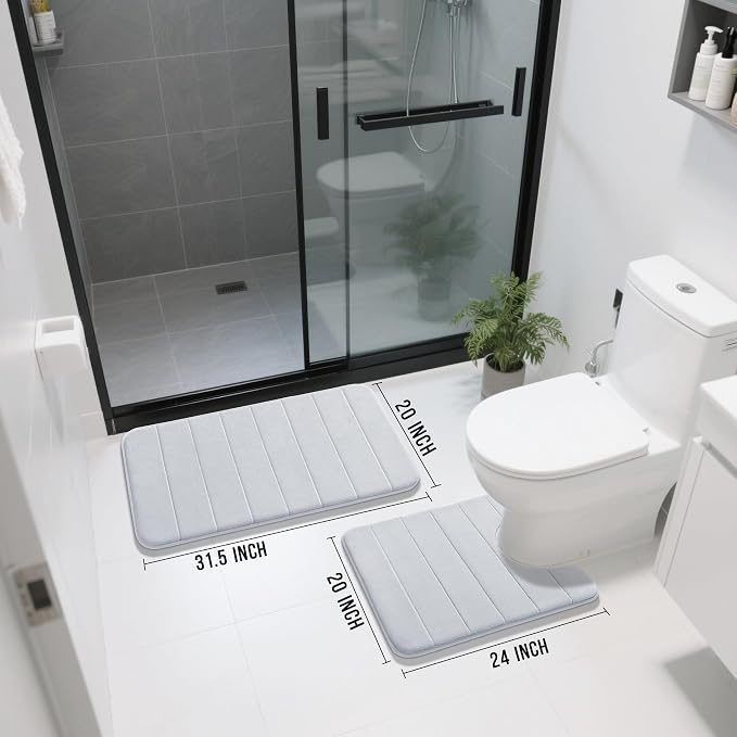 Yimobra Memory Foam Bath Mat Set 2 Piece - Image 2