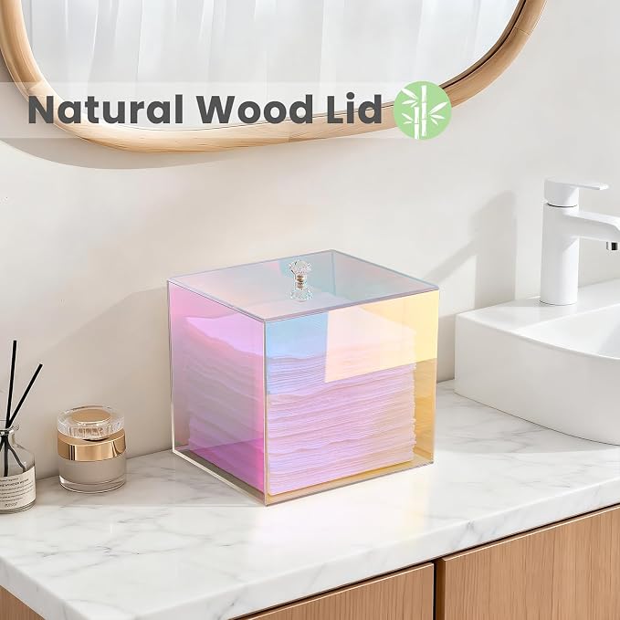 Puricon Acrylic Disposable Facial Towels Holder, Storage Bin Compatible - Image 2