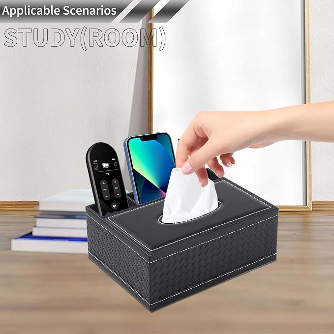 PU Leather Rectangular Tissue Box Cover - Image 2