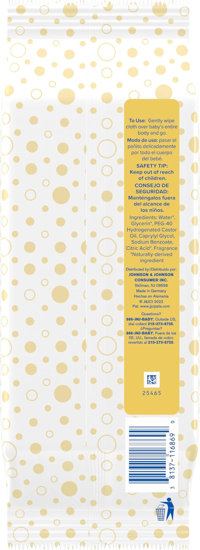Johnson's Baby Head-to-Toe Gentle Cleansing Cloths, No Rinse, Disposable - Image 8