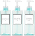 Blue Shampoo and Conditioner Bottles, YACEYACE 16.9oz Set of 3 Blue Clear Empty by YACEYACE