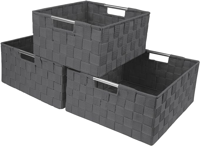 Sorbus Storage Box Woven Basket Bin Container Tote Cube Organizer Set Stackable by Sorbus