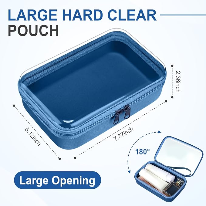4 Pcs Hard Clear Zipper Case Hard Shell Plastic Pencil Case Large Transparent - Image 2