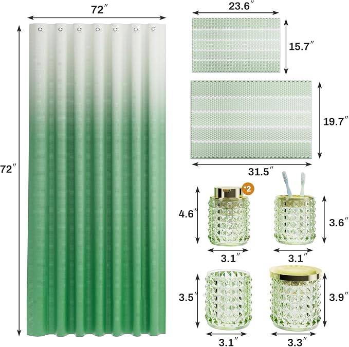 Bathroom Sets with Shower Curtain and Rugs and Accessories, Glass Bathroom - Image 5