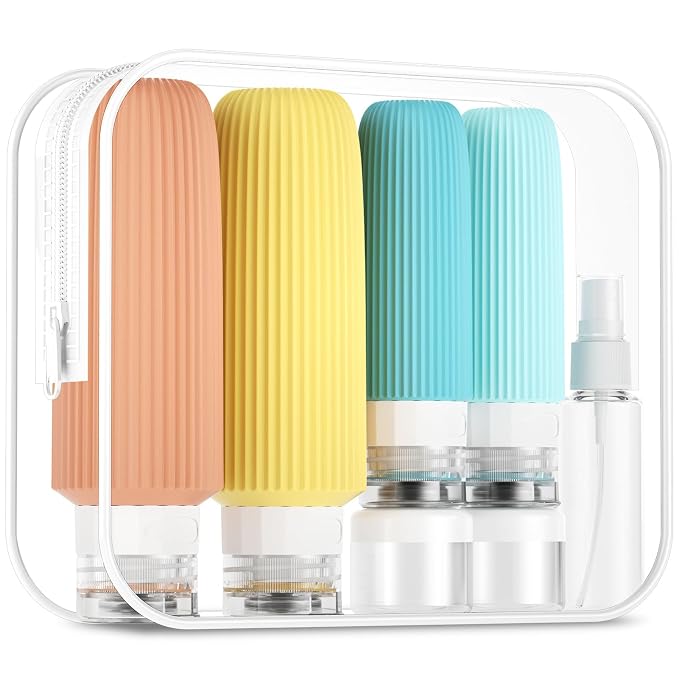 16 Pack Travel Bottles for Toiletries, Large 6oz Silicone Travel Containers by Mrsdry