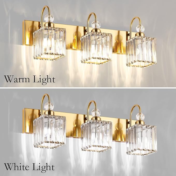 Ralbay Modern Gold Crystal Vanity Lights - Image 3