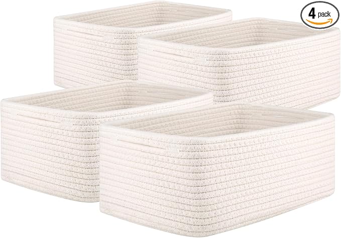 OIAHOMY 4 Pack Storage Baskets for Organizing, Small Bins for Shelves, Cute by MasterofSpaceOptimization