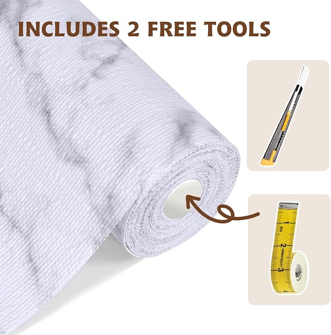 Shelf Liners for Kitchen Cabinets 17in x 30FT, Non Adhesive Drawer Liner Marble - Image 6