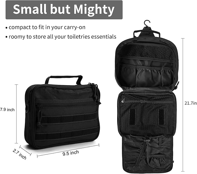 SMONT Toiletry Bag for Men Travel Toiletry Organizer Dopp Kit Travel Organizer - Image 2