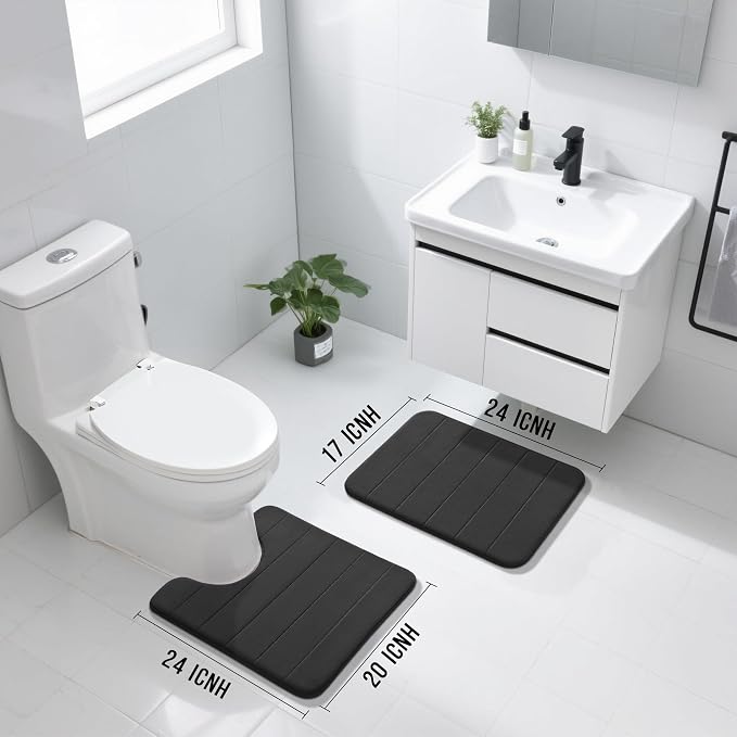 Yimobra U-Shaped Toilet Bath Mat Set 2 Piece - Image 2