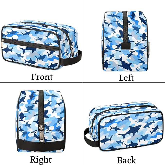 Shark Blue Camo Kids Toiletry Bag - Image 7