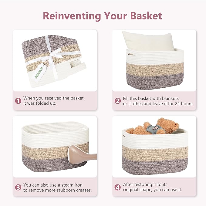 Cotton Rope Shelf Storage Basket, Shelf Storage Baskets - Image 8