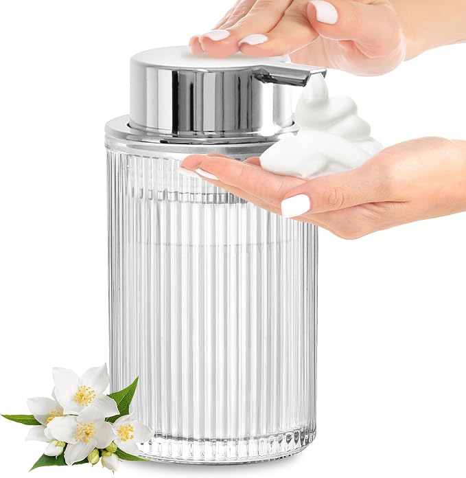 Foaming Soap Dispenser, 11 Fl Oz Clear Glass Foam Hand Soap Dispenser by ALPIRIRAL