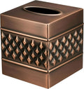 Monarch Abode Tissue Box Cover Square – Handcrafted Geo Embossed Antique Copper by MonarchAbode