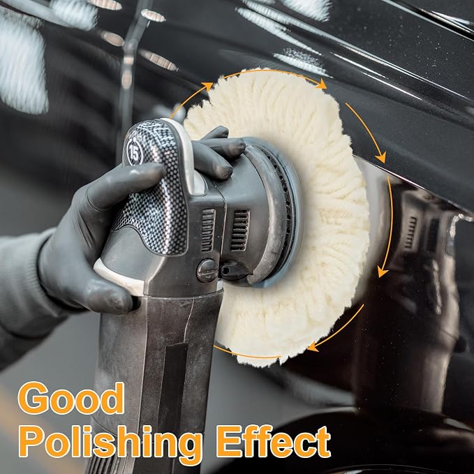 Tallew 6 Pcs 5 Inch Wool Polishing Pad Hook Loop Buffing Pad - Image 4