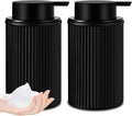 Matte Black Foaming Soap Dispenser, 2 Pack Ribbed Glass Foam Hand Soap Dispenser by ALPIRIRAL