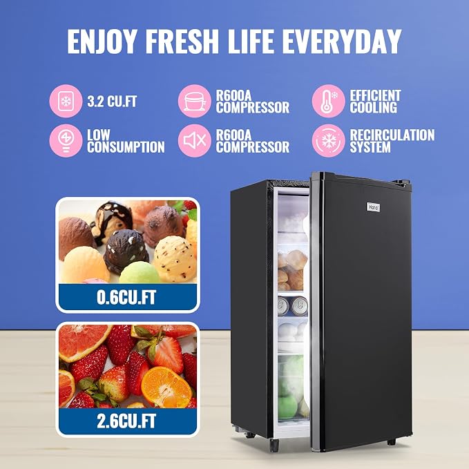 WANAI 3.2 Cu.Ft Mini Fridge - Image 3