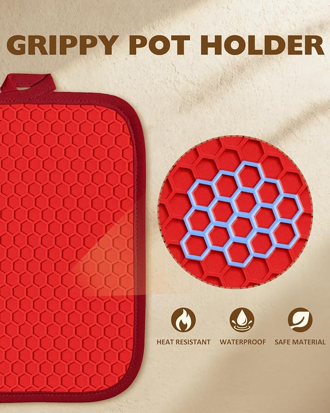 Slohif Silcone Strawberry Pot Holders - Image 3