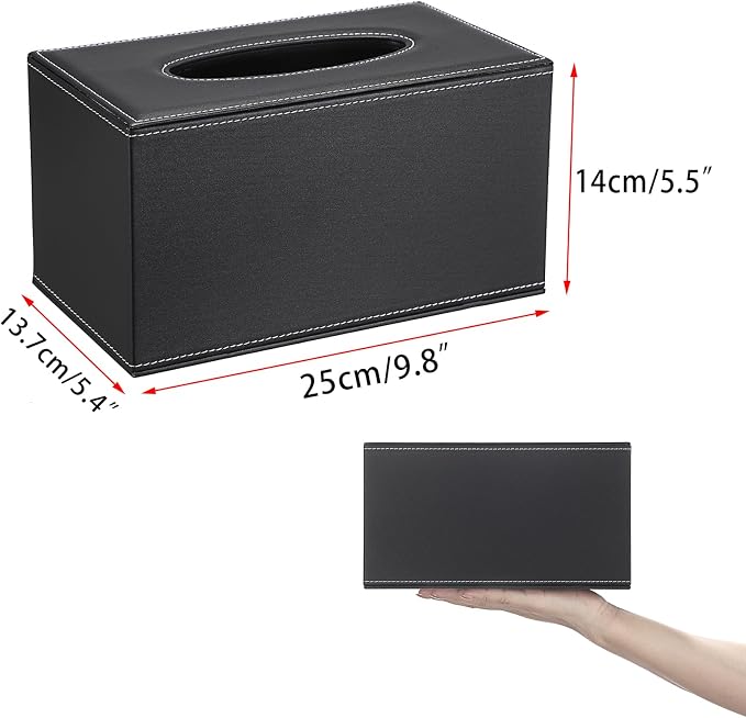 Sumnacon Tissue Box Cover Rectangle Leather Tissue Box - Image 4