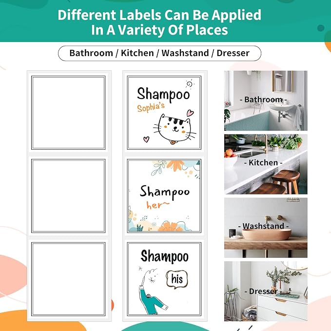 Segbeauty 18pcs Blank Waterproof Labels, 2.5in White Soap Dispenser Stickers - Image 6