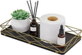 Toilet Paper Basket Holder, Wood and Metal Toilet Tray Vanity Organizer by Lixple