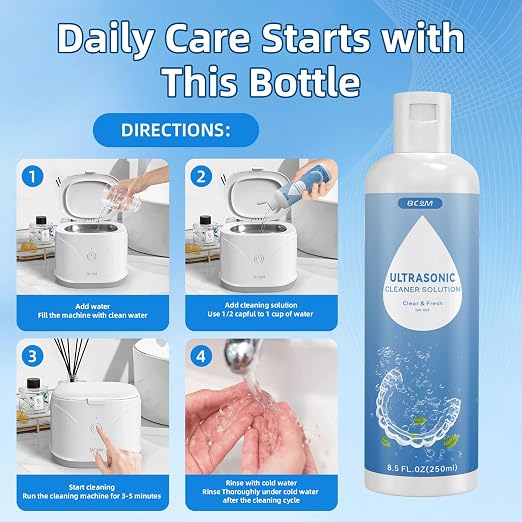 BCOM Ultrasonic Retainer Cleaner Solution, Jewelry Cleaner Solution Deep Clean - Image 2