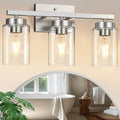 IZORRO Modern Bathroom Light Fixtures, 3 Light Brushed Nickel Vanity Lights by IZORRO