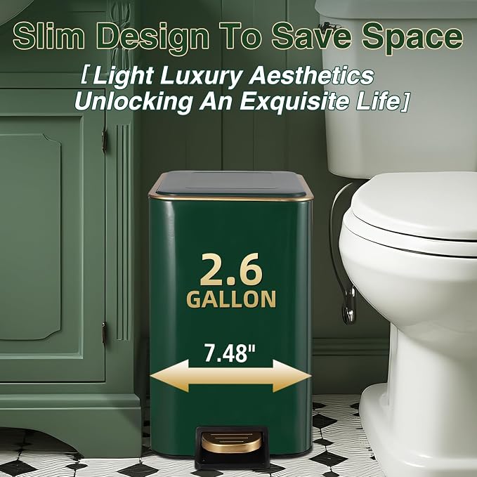 Bathroom Set Bathroom Accessories Set 8 Piece Green and Gold Bathroom Set - Image 4