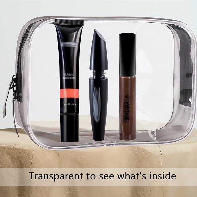 Buminee Clear Pouch Small, 6.6"x2.3"x4.7" TSA Approved Toiletry Bag, Travel Bags - Image 7