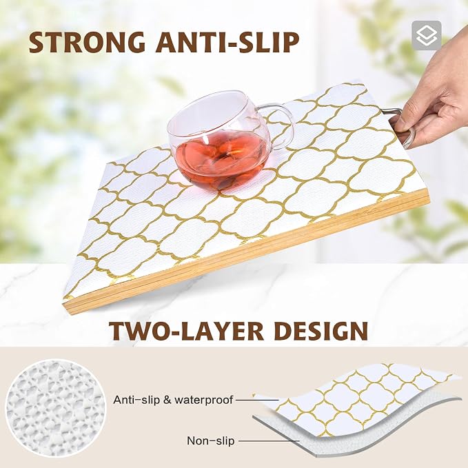 Shelf Liners for Kitchen Cabinets 23in x 30FT Non Adhesive Drawer Liner Gold - Image 2