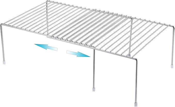 iPEGTOP Expandable Kitchen Cupboard Organiser, 2-Piece Adjustable Freezer by iPEGTOP