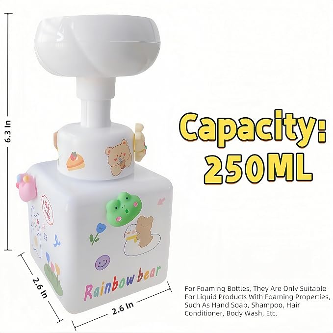 Flower Foam Dispenser Pump Bottle-250ml Reusable Plastic Soap Dispenser - Image 4