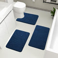 YIHOUSE Bathroom Rugs Mat Set 3 Piece Dark Blue, Memory Foam Bath Mats Sets by YIHOUSE