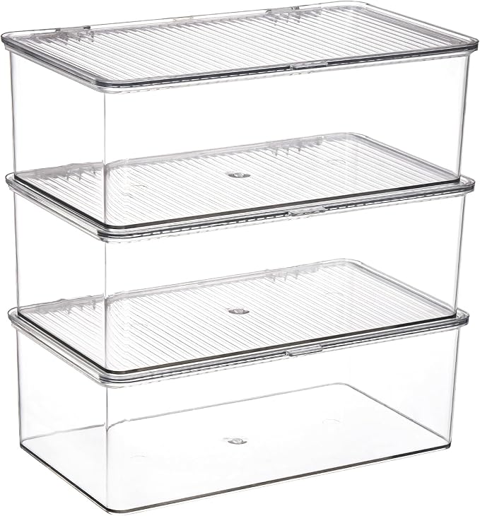 ZENFUN Set of 3 Small Stackable Storage Bins - Image 4