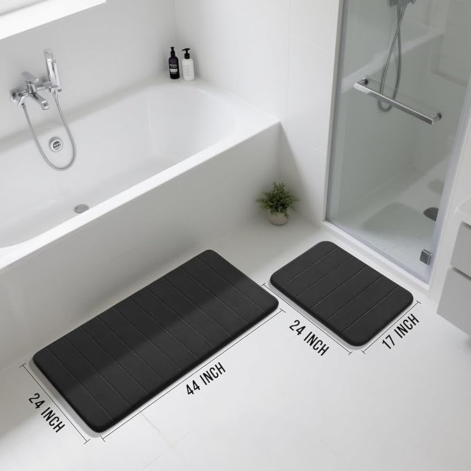 Yimobra Large Bath Mat Set 2 Piece- Super Soft Absorbent Quick Dry Memory Foam - Image 2
